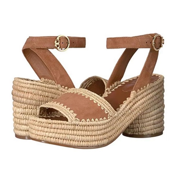 Tory Burch Shoes - Tory Burch Adrianne Suede Sandals Espadrille Women Sz 10 Platform Tan Brown Boho